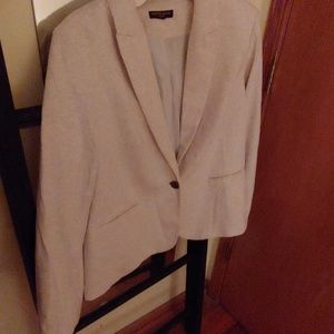 Lined light weight heathered oatmeal blazer XL